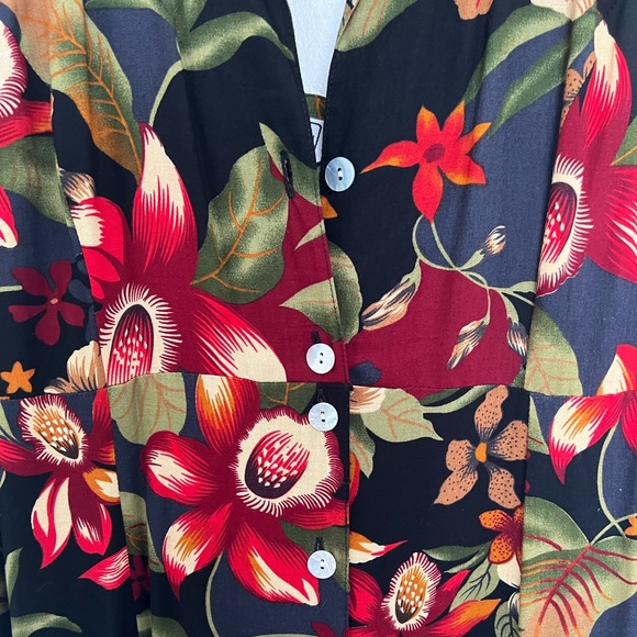 Vintage Floral 🌺 Button Maxi Dress 🖤 - Picture 6 of 10